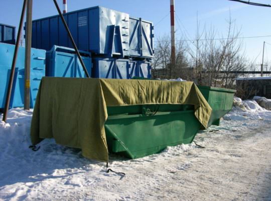 Тент - полог брезент для мусорных контейнеров 8м3